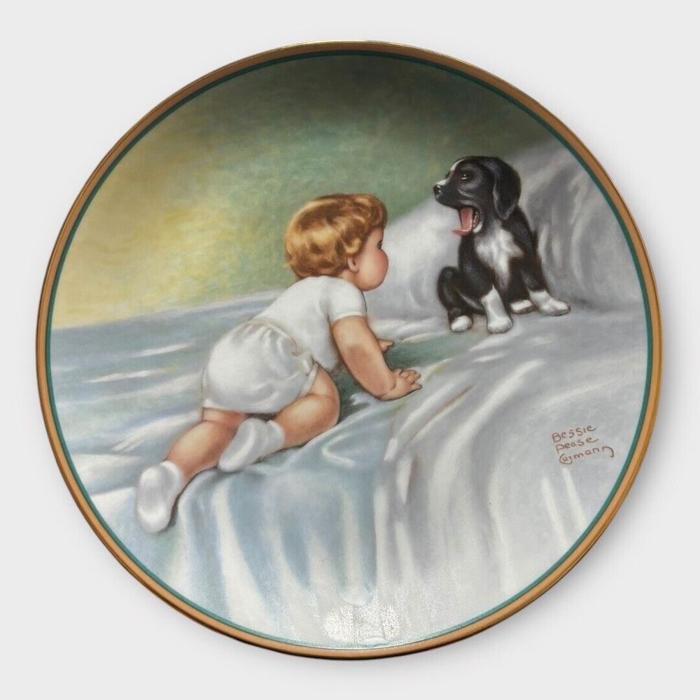 Bessie Pease Gutmann Baby Puppy Decorative Plate Nursery‎ Vintage Art